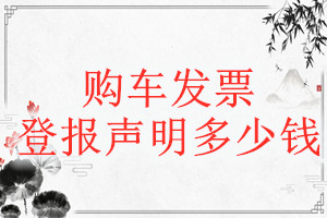 購車發(fā)票登報(bào)掛失多少錢